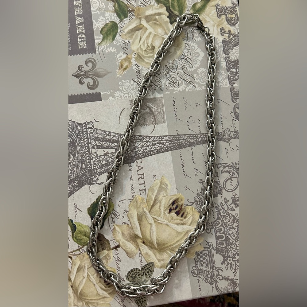 Vintage heavy texture chain necklace
